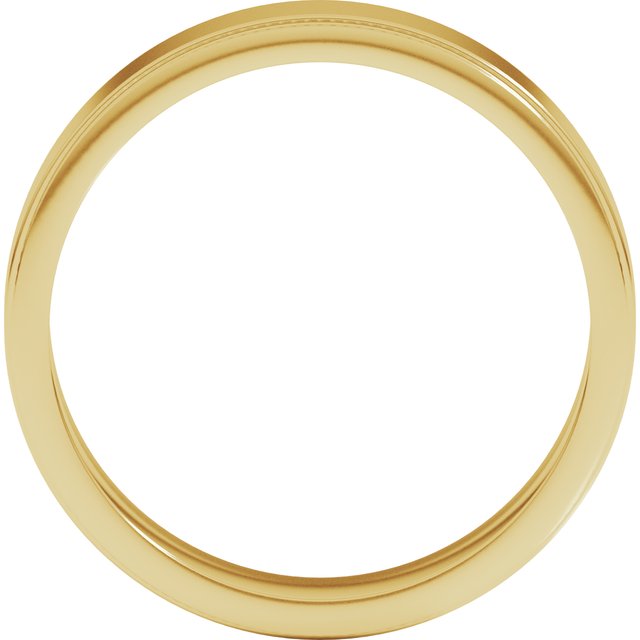 10K Yellow Gold Standard Stepped Edge Milgrain Flat Band