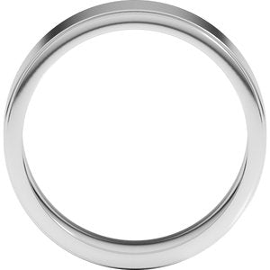Sterling Silver Or Platinum Milgrain Flat with Edge Band