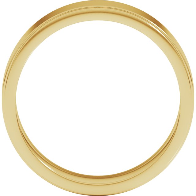 10K Yellow Gold Standard Stepped Edge Milgrain Flat Band