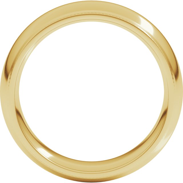 10K Yellow Gold Standard Weight Milgrain Half Round Comfort Fit With Edge Band