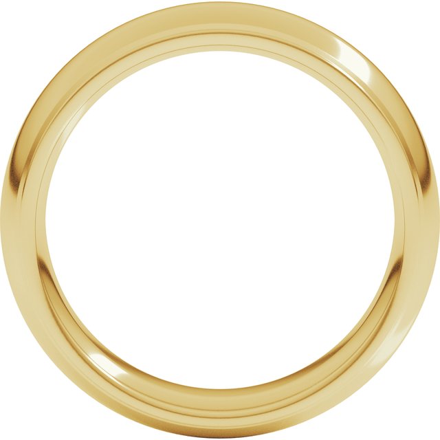 10K Yellow Gold Standard Weight Milgrain Half Round Comfort Fit With Edge Band
