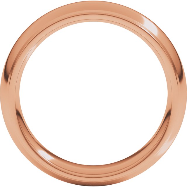 18K Yellow Or Rose Gold Standard Weight Milgrain Half Round Comfort Fit With Edge Band