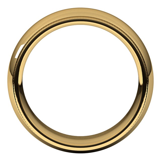 10K Yellow Gold Standard Weight Milgrain Half Round Comfort Fit With Edge Band