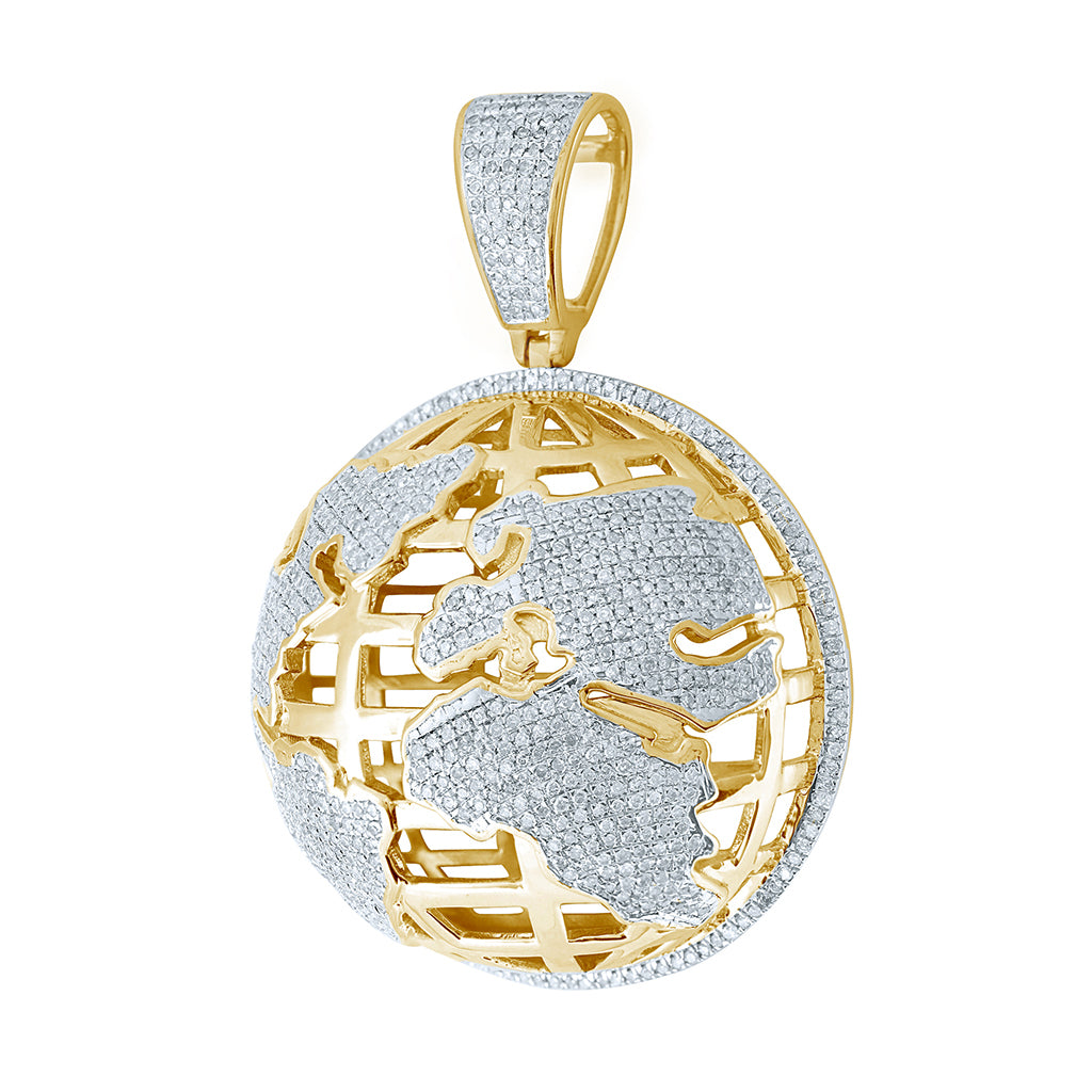 10K Yellow Gold 1.60-1.68 Cttw Diamond "Globe" Charm