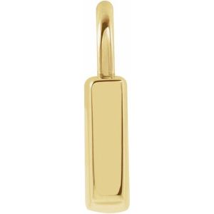 14K Yellow Gold 8.5 X 5.5 Mm Polished Engravable Lock Pendant