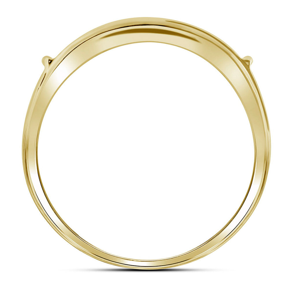 10K Yellow Gold His Hers Round Diamond Square Matching Wedding Set 3/8 Cttw, Womens Size: 5-10, Mens Size: 7-13
