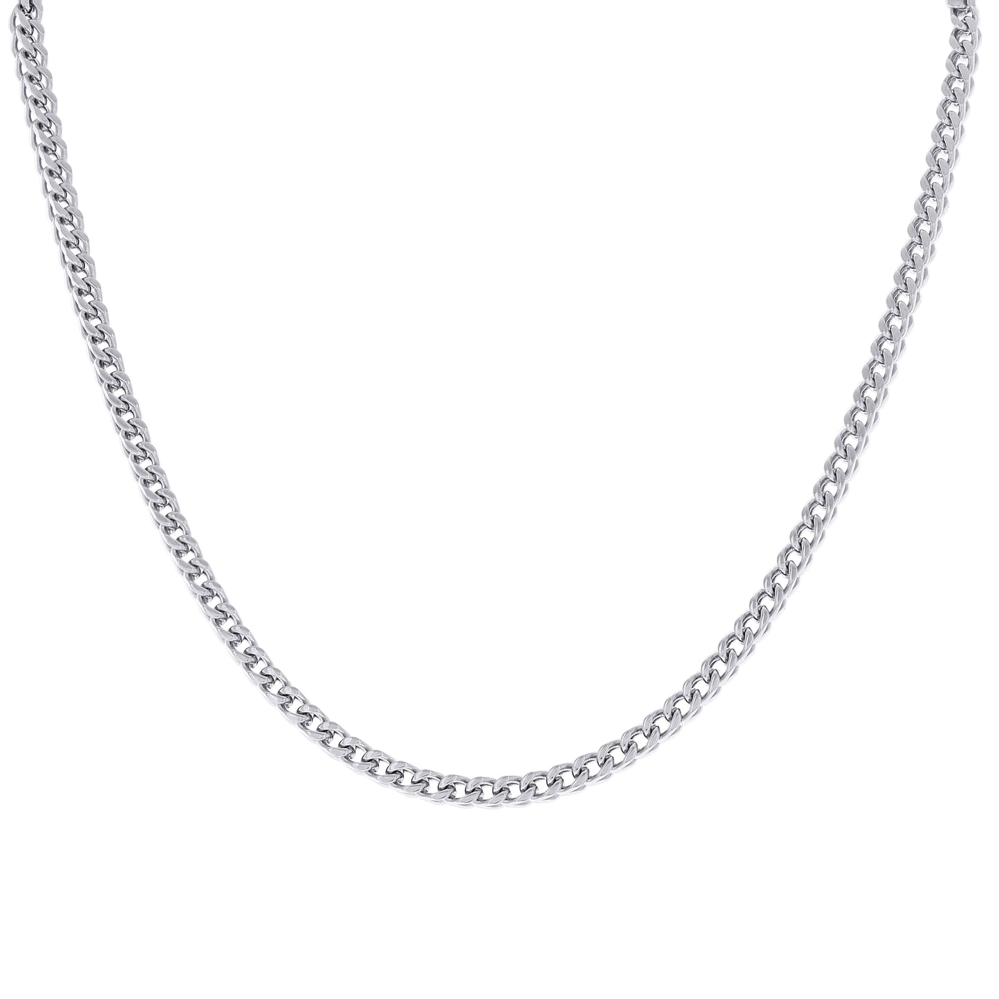Stainless Steel Or Yellow-Tone Unisex Franco Fashion Chain Necklace