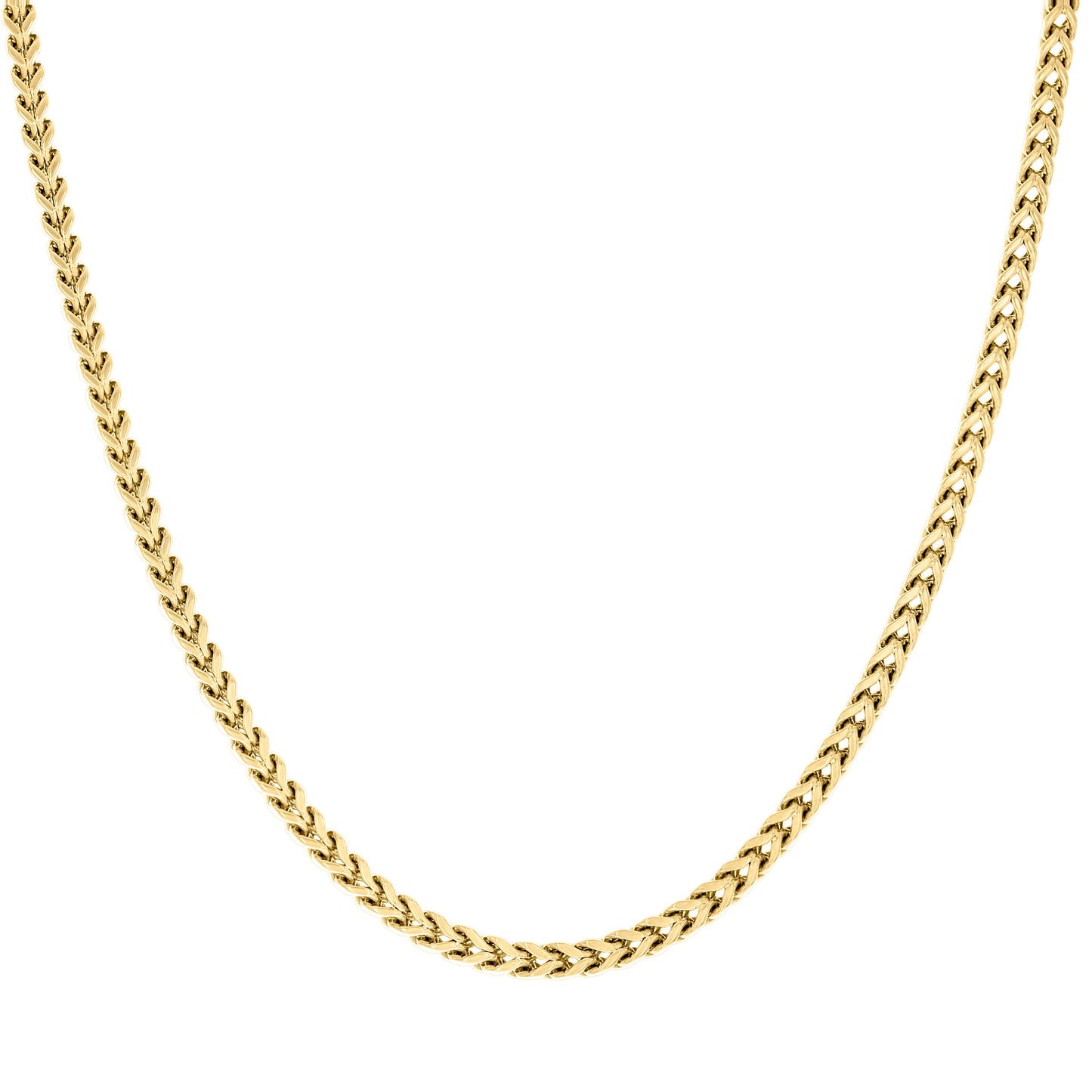 Stainless Steel Or Yellow-Tone Unisex Franco Fashion Chain Necklace