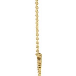 14K Yellow Gold Round G-H I1 1/6 Ctw Natural Diamond Bar Necklace, Length: 18 In