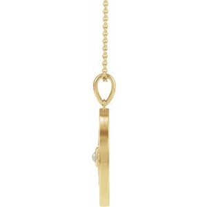14K Yellow Gold Round 3Mm G-H I1 Natural Ethiopian Opal And 1/6 Ctw Natural Diamond Evil Eye Necklace, Length: 18 In