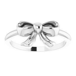 Sterling Silver Polished Bow Ring Size 7