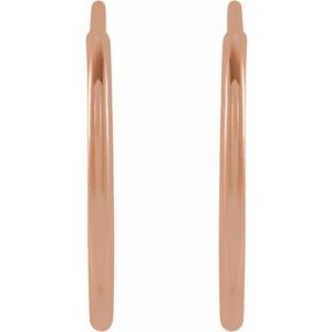 14K Rose Gold Pair Endless Flexible Tube Hoop Earrings, Length: 15 Mm, Thickness: 1 Mm