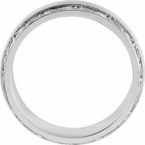 14K X1 White Gold Bead Blast/Polished 8 Mm Polished Sculptural Edge Band Size 10