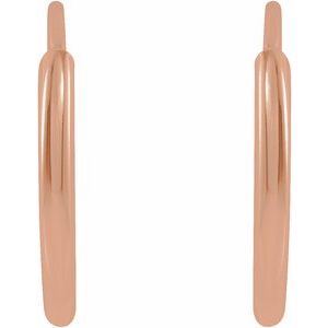14K Rose Gold Pair Endless Flexible Tube Hoop Earrings, Length: 10 Mm, Thickness: 1 Mm