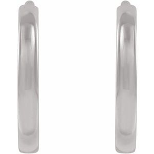 14K Yellow Or White Or Rose Gold Or Sterling Silver Or Platinum Pair Hinged Polished Hoop Earrings, Length 10 Mm, Thickness 1.65 Mm