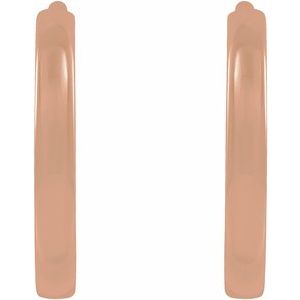 14K Yellow Or White Or Rose Gold Or Sterling Silver Or Platinum Pair Hinged Polished Hoop Earrings, Length 10 Mm, Thickness 1.65 Mm