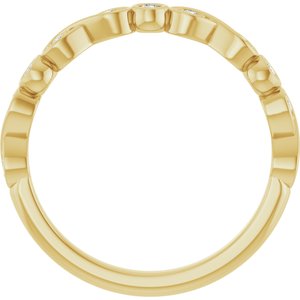 14K Yellow Gold Round 1.7 Mm 1/8 Ctw Lab-Grown Diamond  Anniversary Band Size 7