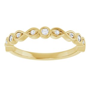 14K Yellow Gold Round 1.7 Mm 1/8 Ctw Lab-Grown Diamond  Anniversary Band Size 7