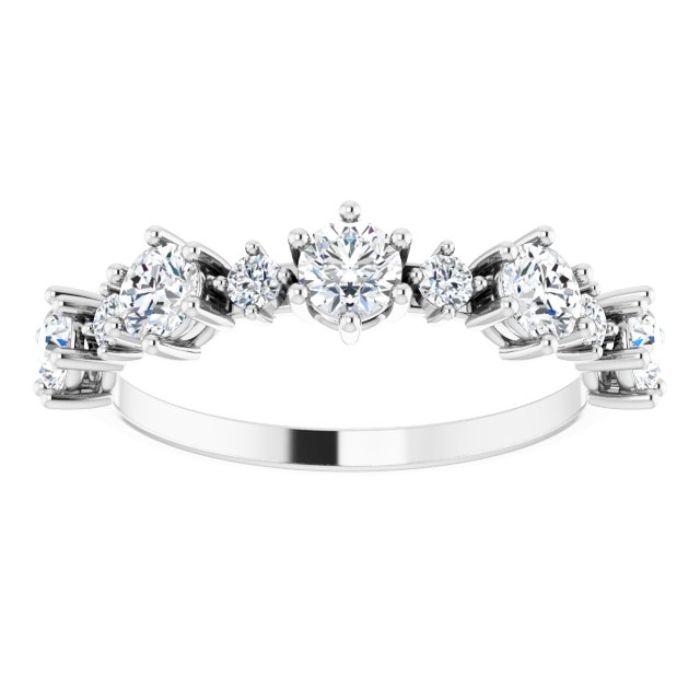 14K Yellow Or White Gold Round 3.5 Mm Polished 1 Ctw Lab-Grown Diamond Anniversary Band, Size 7