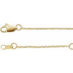 14K Yellow Or White Or Rose Gold Or Sterling Silver Or Platinum 1 Mm 16-18 In Lobster Clasp Diamond-Cut Cable Chain