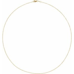 10K Yellow Or White Or Rose Gold 1 Mm Lobster Clasp Diamond-Cut Cable Chain