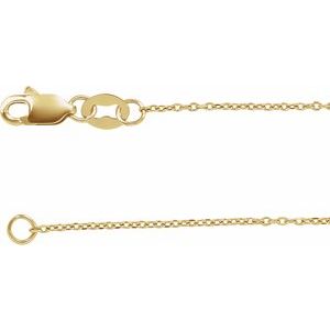 10K Yellow Or White Or Rose Gold 1 Mm Lobster Clasp Diamond-Cut Cable Chain
