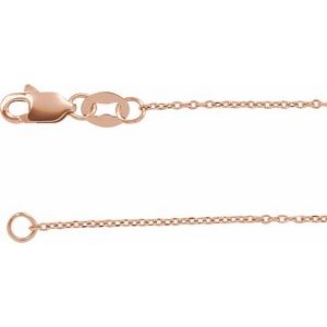 10K Yellow Or White Or Rose Gold 1 Mm Lobster Clasp Diamond-Cut Cable Chain