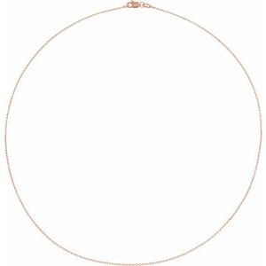10K Yellow Or White Or Rose Gold 1 Mm Lobster Clasp Diamond-Cut Cable Chain