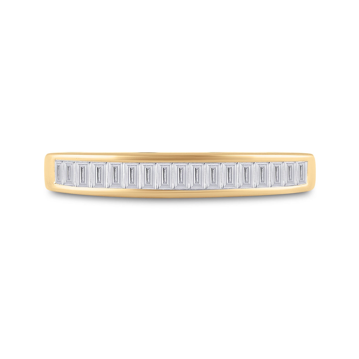 10K Yellow Gold Womens Baguette Diamond Wedding Band 1/4 Cttw, Womens Size: 5-10
