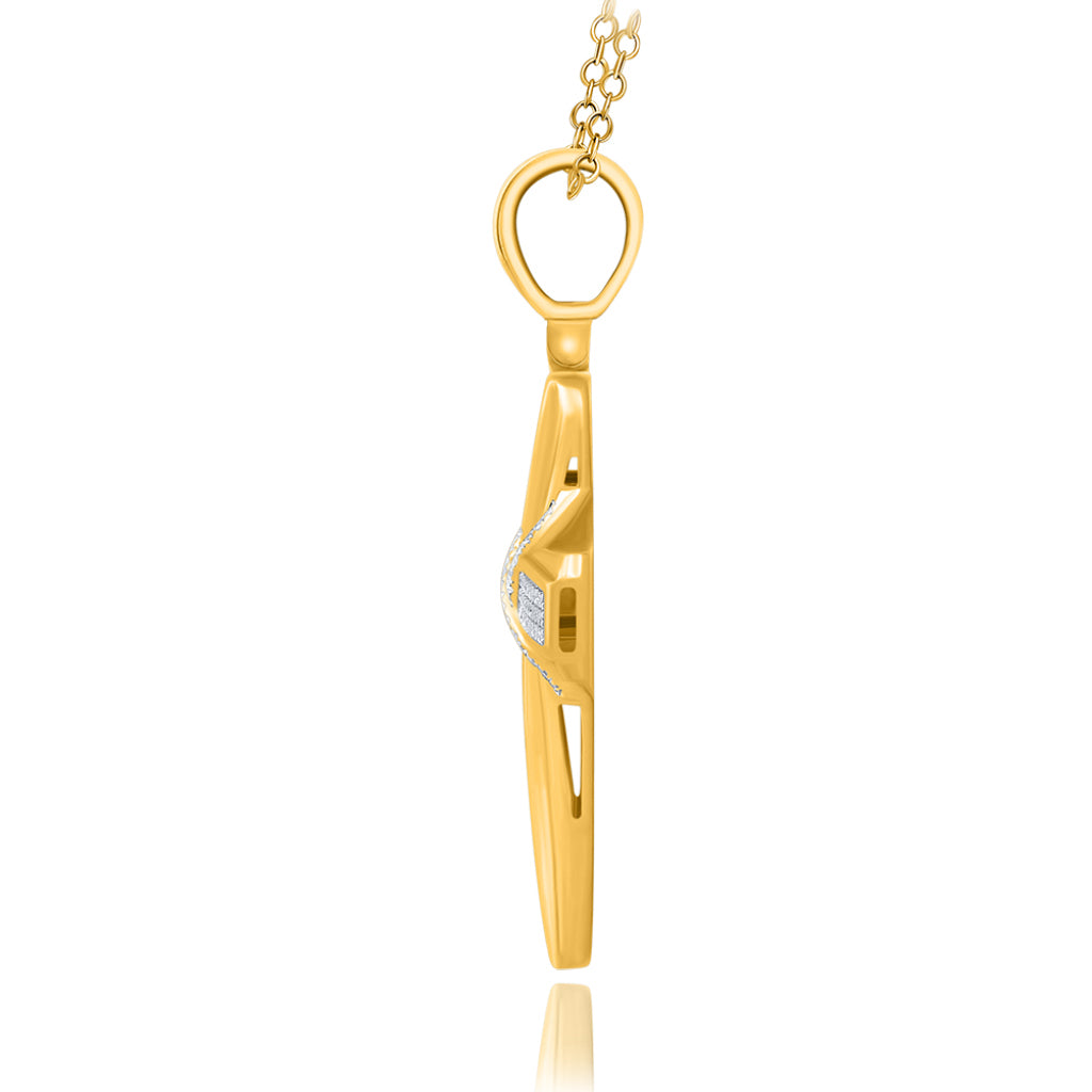 10K Yellow Gold 0.29-0.36 Cttw Diamond Cross
