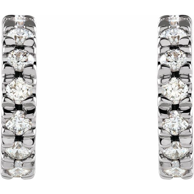 14K Yellow Or White Or Rose Gold Round 1.7Mm Si1-Si2, Gh Friction Back Polished Lab-Grown Diamond French-Set C-Hoop Earrings