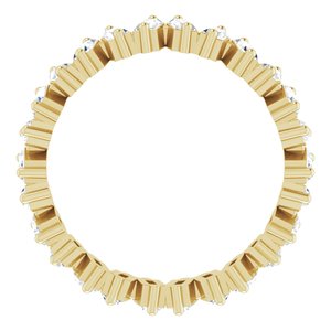 14K Yellow Gold Straight Baguette 2.5 X 1.5 Mm Ghi Si2-Si3 7/8 Ctw Natural Diamond Eternity Band Size 5.5