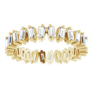 14K Yellow Gold Straight Baguette 2.5 X 1.5 Mm Ghi Si2-Si3 7/8 Ctw Natural Diamond Eternity Band Size 5.5