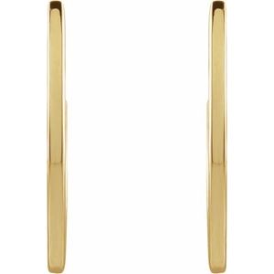 14K Yellow Gold 20 X 8 Mm 1.5 Mm Pair Friction Backs Polished Teardrop Hoop Earrings
