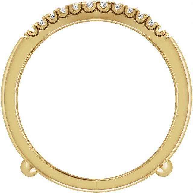 14K Yellow Or White Gold Round 1.3 Mm Polished 1/4 Ctw Natural Diamond Ring Guard, Size 7