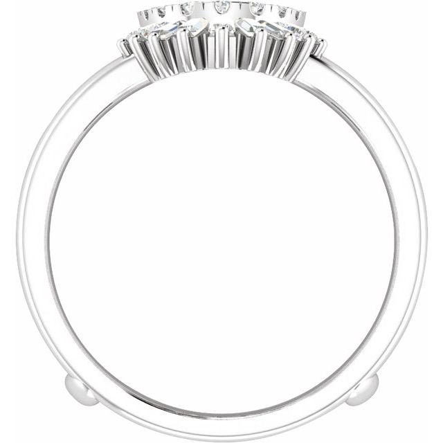 14K Yellow Or White Or Rose Gold Polished 1/2 Ctw Natural Diamond Ring Guard, Size 7