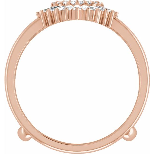 14K Rose Gold Polished 1/2 Ctw Natural Diamond Ring Guard, Size 7