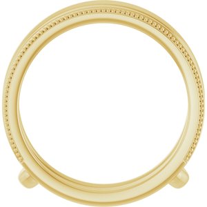 14K Yellow Gold Polished Milgrain Ring Guard Size 7