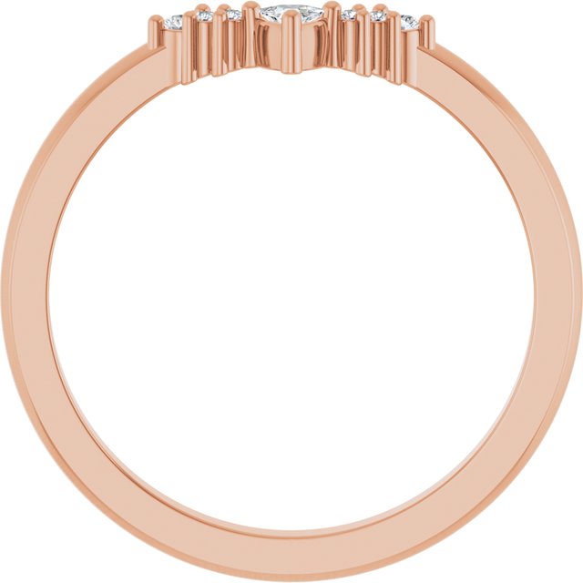 14K Rose Or Yellow Or White Gold Trillion 2.5 X 2.5 X 2.5 Mm Polished 1/10 Ctw Natural Diamond Contour Band, Size 7