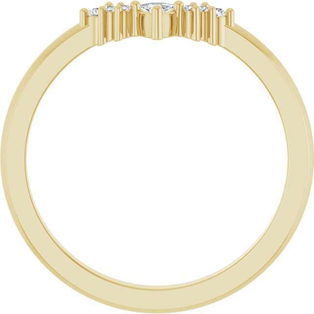14K Rose Or Yellow Or White Gold Trillion 2.5 X 2.5 X 2.5 Mm Polished 1/10 Ctw Natural Diamond Contour Band, Size 7
