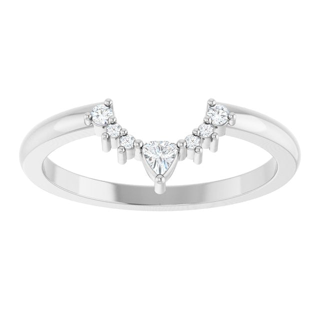 14K Rose Or Yellow Or White Gold Trillion 2.5 X 2.5 X 2.5 Mm Polished 1/10 Ctw Natural Diamond Contour Band, Size 7