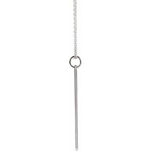 Sterling Silver 33 X 4.5 Mm 16-18 In Polished Engravable Rounded Retangle Necklace