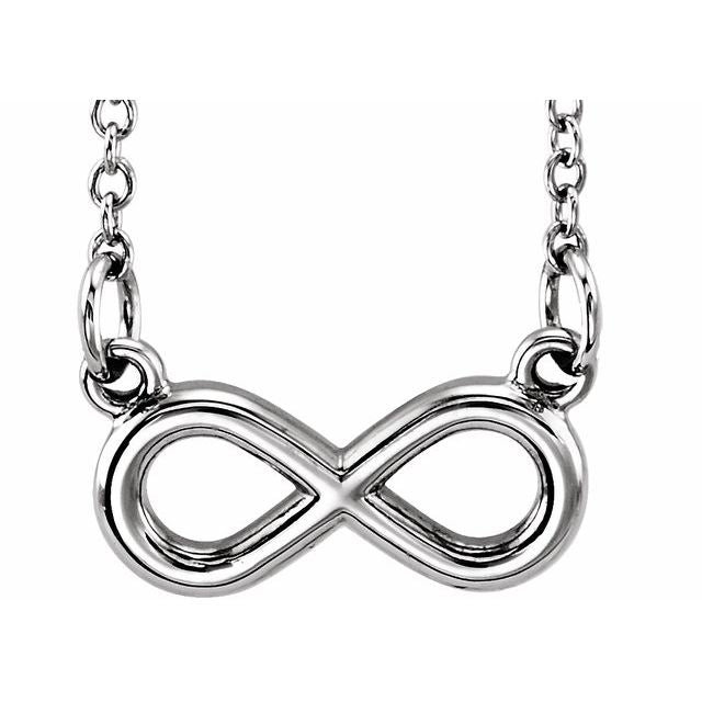 Platinum 12.2 X 6.4 Mm 16-18 In Polished Tiny Posh Infinity-Inspired Necklace