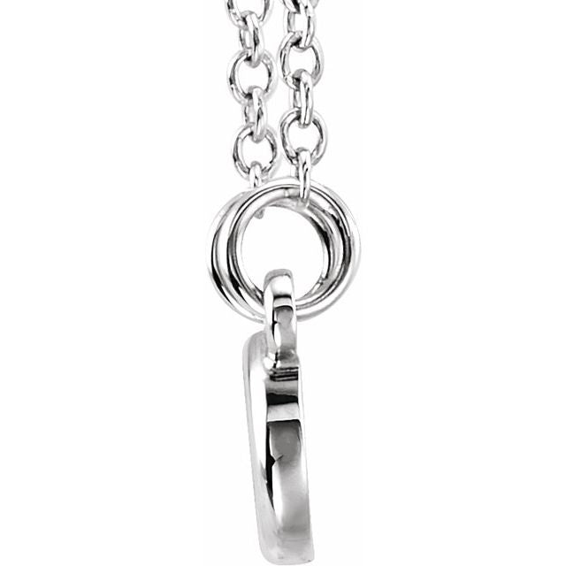 Platinum 12.2 X 6.4 Mm 16-18 In Polished Tiny Posh Infinity-Inspired Necklace