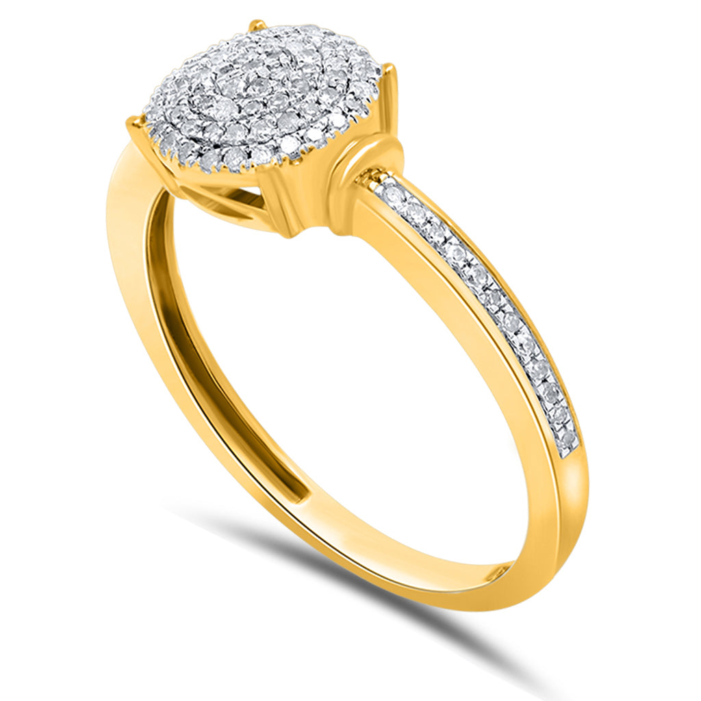 10K Yellow Gold 0.19 Cttw Diamond Ladies Ring