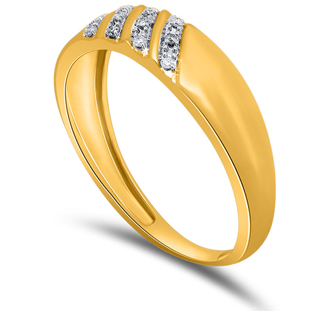 10K Yellow Gold 0.07-0.08 Cttw Diamond Mens Bands