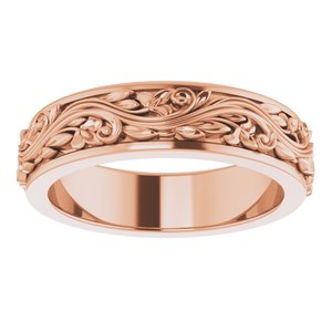 14K White Or Rose Gold 5 mm Polished Sculptural-Inspired Band