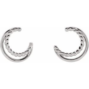 Sterling Silver Front Facing Hoop Earrings