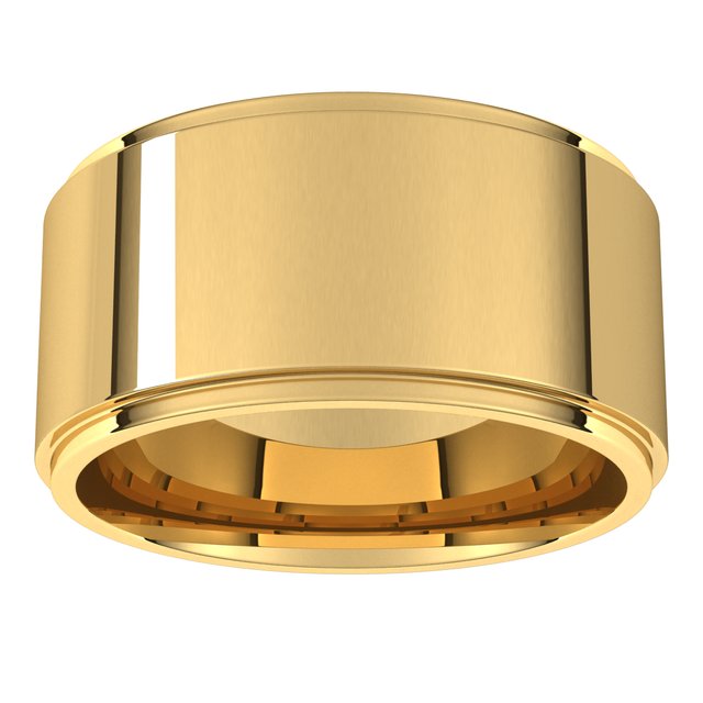 18K Yellow Or White Gold Standard Weight Flat Comfort Fit Edge Band