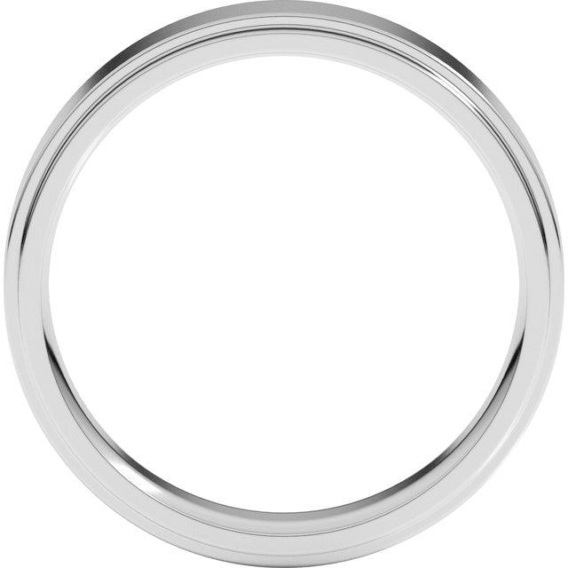 14K Yellow Or White Or Rose Gold Or Sterling Silver Or Platinum Standard Weight Flat Comfort Fit Edge Band